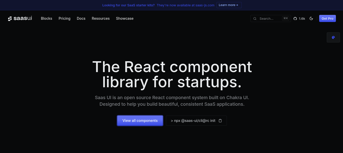 Saas UI screenshot 1