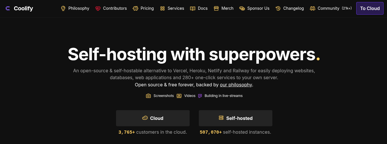 Coolify screenshot 1