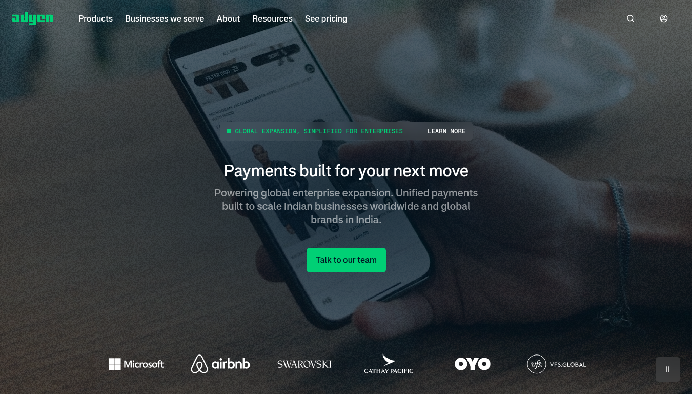 Adyen screenshot 1